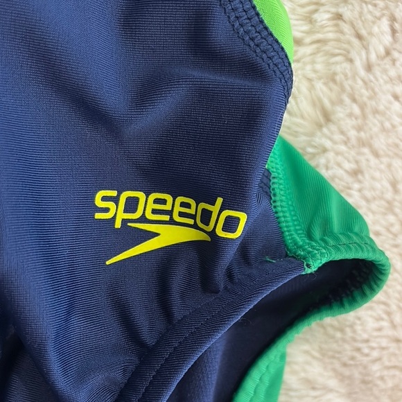 Speedo girls one-piece swimsuit size 22 in navy blue and green - Picture 6 of 8